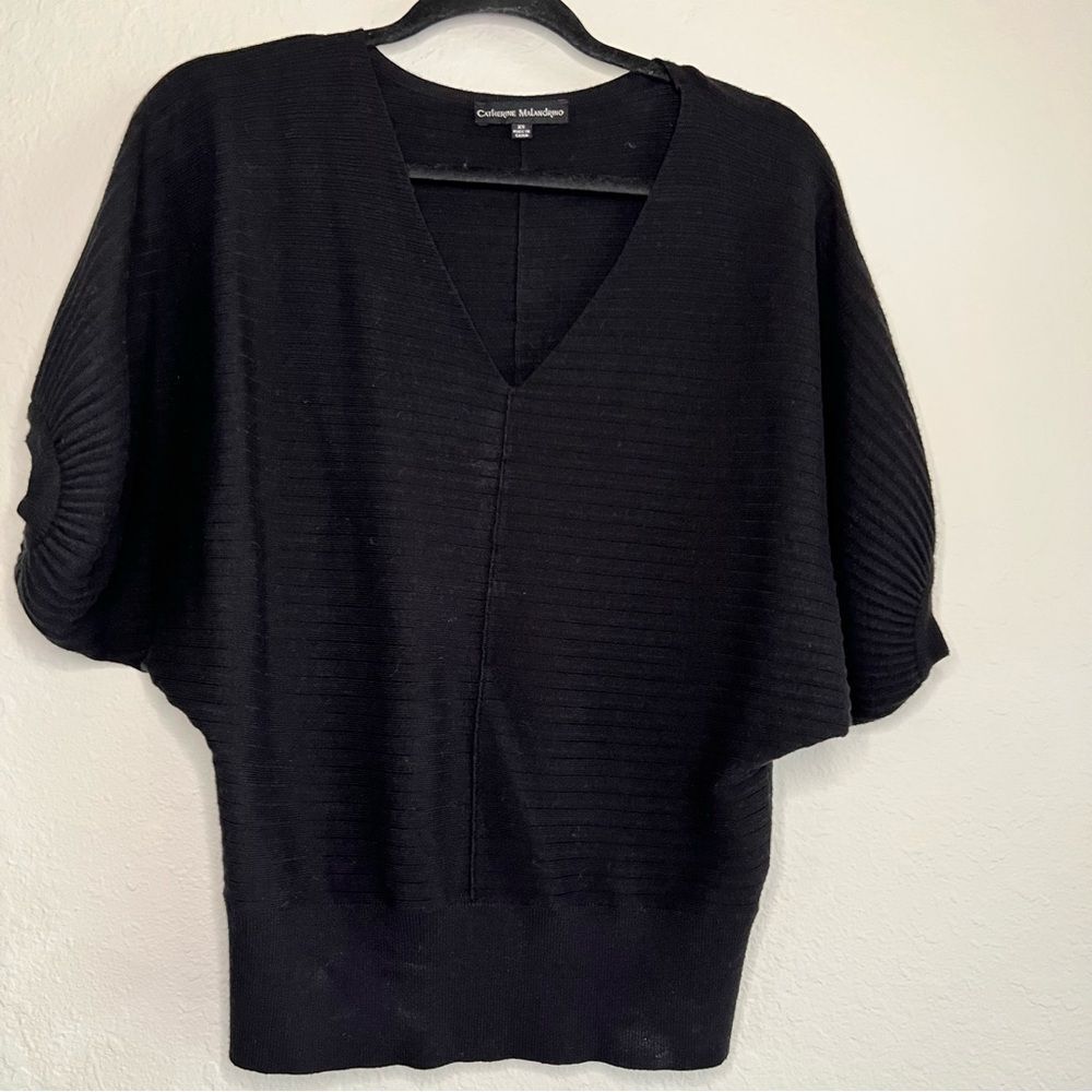 Catherine Malandrino ribbed short sleeve sweater size XS